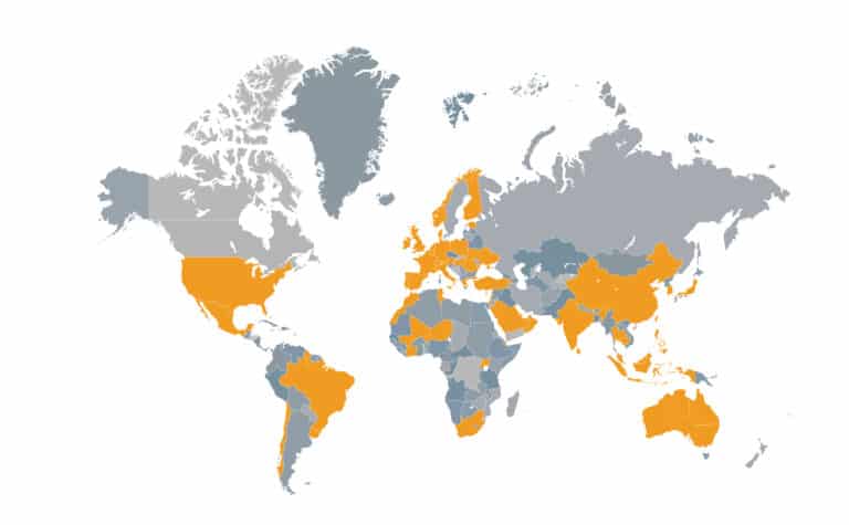 Carte présence GMP à l'international - janvier 2024