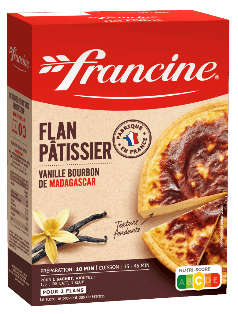préparation flan pâtissier Francine